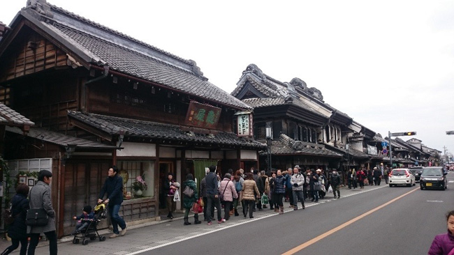 Old warehouse street in Kawagoe, Japan